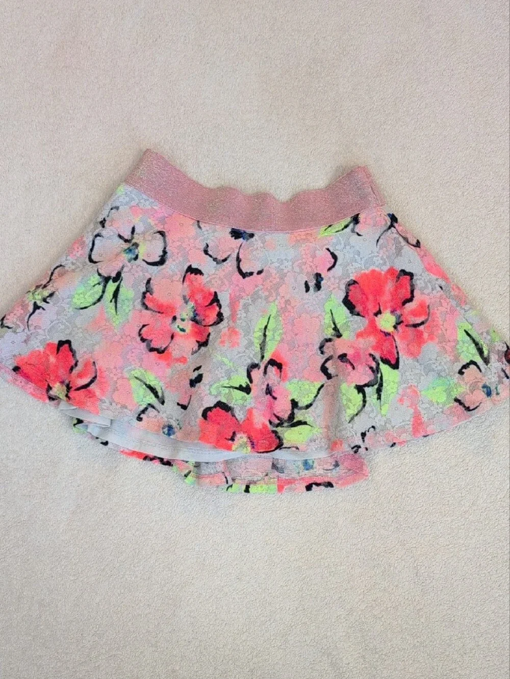 Justice Girls Floral Skirt Bundle Size 10 2 Piece Elastic Waist Lot